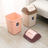 Household trash can toilet bathroom living room simple commercial covered bedroom kitchen covered dormitory shake lid paper basket khaki small size