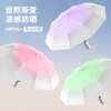 Xiaomi Home Ecological Chain Same Style Fully Automatic Umbrella Universal Rainy Sun Umbrella Larger Anti-UV Parasol Reinforced and Thickened <Gradient Blue-Vinyl Double Umbrella> 20 ribs diameter 1.05 meters