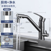 Fei Lanyu kitchen sink three-in-one faucet hot and cold washbasin basin water purifier purifier special direct drink anti-splash short three-in-one faucet dual mode-water plated gun gray