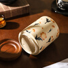 Sheri Japanese-style high-looking chopstick tube tableware storage box chopstick tube chopstick cage household ceramic drain chopsticks and spoons storage shelf beige cherry blossom style - ceramic base drainable | with base