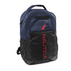 NAUTICA Multifunctional Laptop Backpack Waterproof Polyester Fiber Adjustable Shoulder Strap Navy Blue Black 18 inches