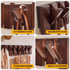 Qinggu solid wood piano key clothes hanger wall hanging coat rack wall hanging clothes hook bag rack entrance door wall clothes hook 35MM thickened walnut color 10 hooks 71CM*1