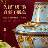 Longshun Copper Art New Cloisonné Copper Hot Pot Household Electric Charcoal Dual-Purpose Electric Hot Pot Thickened Copper Enamel Copper Hot Pot Special Pot Yuanyang Pot (6-8 people) Green Bottom Pattern 34cm
