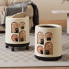 Miaoli living room trash can household new style medieval style light luxury high-end large capacity high-looking bathroom with wheels removable round - cute panda pop-up lid - with wheels