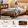 Lin's home all-solid wood children's bed 1.35m 1.5m optional soft-covered leather bed bedroom princess bed LH275A1 slat frame | wood color breathable leather | high bed 1.5m x 2m bed + 0 glue thickened spine pad 20cm (CDK103B)