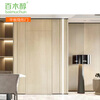 Solid wood grille invisible door wood veneer hidden door bedroom secret door TV background wall living room integrated custom door wall grille invisible door customization/set