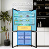 Midea 501 liter French multi-door refrigerator 60cm ultra-thin cross four-door first-class energy-efficiency air-cooled frost-free PT deodorizing and sterilizing household large-capacity refrigerator BCD-501WFPM 60cm ultra-thin|cross-shaped multi-door 501 liter|first-class dual frequency conversion