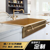 Xuan Kashi American retro pure copper kitchen sink gold semi-embedded cabinet washbasin wash basin basin large single tank customized brass K style 70*45*20CM