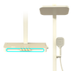 Guyuan Shower Set Supercharged Digital Display Ambient Light Piano Button Large Shelf Self-Cleaning Shower Complete Set Milky White (724)