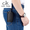 Casa-kups light luxury style large capacity key bag double layer soft men and women multifunctional card bag coin purse key bag home first layer black