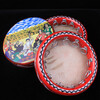 Jingqiao Xinjiang ethnic musical instrument dance performance painted cowhide tambourine hotel restaurant wall decoration hanging ornaments souvenir style 15 20 cm