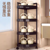 Shunyou bathroom rack bathroom floor-standing toilet tripod wash storage corner rack black four-layer SY-1322