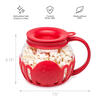 Ecolution Microwave Popcorn Maker 5.6L Borosilicate Glass 3-in-1 Lid Measures Melted Butter No Oil Required Dishwasher Safe Home Healthy Snacks Red Small Size