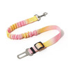 Tanbeiman pet car traction rope safety belt high elasticity car seat fixed car safety traction rope car safety traction rope pink and yellow gradient 1 piece 2.5*60-80cm