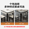Morning Nest Dining Table Modern Simple Dining Table Home Slate Dining Table Retractable Solid Wood Dining Table and Chair Combination Restaurant Furniture Italian Gray Glossy-Black Gray Frame-Thick Leather Chair 1.35 Meters One Table Six Chairs (Upgraded Four Tracks)