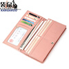 Kangaroo (KANGAROO) carefully selected quality wallet women's long genuine leather 2024 new student wallet small clear Korean head red (thick version)