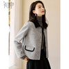 First application for winter woolen coat women's short contrasting color small fragrance style wool double-sided woolen coat S144G1013