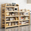 Party B and Party A's kitchen multi-functional kitchen shelf household floor-standing multi-layer storage microwave oven utensils storage pots and pans solid wood shelf full version 3 layers 100cm*30cm*83cm top 13 inside 30 reinforced on both sides