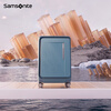Samsonite suitcase 20-inch trolley case with front opening, large capacity, side-opening suitcase, password box, navy blue UE9