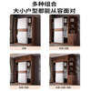 Haoxuan Wardrobe Home Bedroom Solid Wood Rental Small Apartment Wardrobe Sliding Door Cabinet Storage Cabinet Walnut + White 1.6m Three-Door Main Cabinet (Deep 60cm Solid Wood)