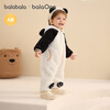 Balabala children's clothing, baby jumpsuit, baby outing clothes, rompers, autumn and winter clothes, new velvet feel, warm, comfortable and cute, milky white giant panda 90cm