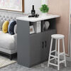 Zimuya home bar table kitchen restaurant partition cabinet multi-functional entrance cabinet modern simple small bar wine cabinet high table white cabinet + marble color countertop + white cabinet length 60 double doors