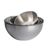 Laofangu food-grade 304 stainless steel dish basin set and thickened basin set for home use, egg-beating and marinated meat basin, stainless steel 4-piece set, capacity 500ml