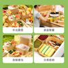 Meiya disposable lunch box square 1000ml*20 sets food-grade picnic takeaway fruit kraft paper packaging box with lid