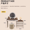 Xinang Modern Simple Drawer Cabinet Integrated Dressing Cabinet Small Apartment Cream Style Bedside Cabinet Bedroom Solid Wood Dressing Table Dressing Table 100cm Khaki Table + Three Drawer Cabinet + Round Mirror + Petal Chair*