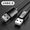 Interesting appliance double-ended USB data cable male-to-male radiator double-male notebook cable adapter interface computer transmission charging cable two-way extension fast dual USB 1 meter USB2.0 1 pack classic black