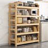 Party B and Party A's kitchen multi-functional kitchen shelf household floor-standing multi-layer storage microwave oven utensils storage pots and pans solid wood shelf full version 3 layers 100cm*30cm*83cm top 13 inside 30 reinforced on both sides