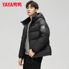 YAYA (YAYA) men's short down jacket 2025 winter new casual versatile hooded thickened bread jacket trendy DY black L 175/92A