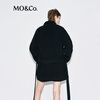 MO&Co. Woolen Coat 2025 Winter New Product One-button High Collar Diagonal Plaid Design Double-sided Woolen Coat MBE4OVC041 Black S /160