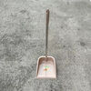 Garbage shovel with thick stainless steel handle, plastic dustpan for household dormitory, high-grade stainless steel handle dustpan, Khaki one pack