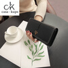 Casa-kupsCK Korean style trendy genuine leather two-fold women's wallet folding first layer cowhide wallet long wallet 2025 new style black