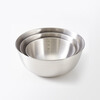 MUJI stainless steel basin tableware household kneading basin vegetable washing basin and basin cooking basin silver S diameter 16*height 6.5cm 4S