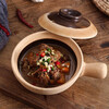 Cantonese-style claypot casserole, commercial high-temperature resistant, dry-cooked, non-cracking, traditional old-fashioned single-handled clay pot, special small casserole, dry-cooked, non-cracking, long-handled casserole - with lid 1000ml