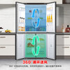Rongsheng 460 liters cross-fold four-door refrigerator with separate dry and wet storage, air-cooled, frost-free, dual frequency conversion, dual cycle, first-level energy-saving, maternal and infant home, ultra-thin, large capacity, trade-in 460 liters, full space purification + separate wet and dry storage
