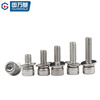 GUWANJI hexagon socket cylindrical head three combination screws 304 stainless steel hexagon socket screws with flat spring washers M6x30x12 20 sets