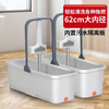 Mobile mop pool bucket rectangular large single bucket with wheels 70 cm mop bucket rinse mop bucket mop bucket basin extra large gray (62cm bottom)