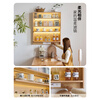 Heji wall cabinet suspended cabinet wall hanging sideboard dining table integrated home small apartment kitchen wall cabinet guest restaurant storage cabinet black walnut solid wood particles Jieyou suspended cabinet_delivery