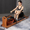 He Jiagong Intelligent Hydromagnetic Dual-Resistance Rowing Machine Home Gym Silent Folding Exercise Aerobic Equipment Rowing Machine Wood Color