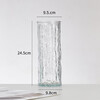 Vase with high appearance, glacier light luxury and high-end decoration, living room flower arrangement, fresh flowers, creative decoration, transparent water culture, 1 black tree pattern glass vase + foam box packaging