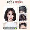 Headgear to cover gray hair. Daily wear high-end wig for women. Replacement piece on top of head to increase hair volume. New upgrade to cover gray hair. 7*11 gold butterfly mesh. Age-reducing French style. Dark brown. Default medium-long hair.
