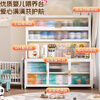 Smart Father steel storage cabinet baby feeding table baby supplies storage cabinet floor-standing multi-layer large capacity toy storage rack pearl white - 5 layers high 157cm long 60 wide 42cm free wheel