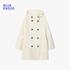 BLUE ERDOS Sun Qian's same style autumn and winter new 100% sheep wool simple double-breasted hooded coat B256K5705 white M (165)