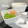 GUIG Double-layer Drainage Home Kitchen Vegetable Washing Thick Plastic Basket Artifact Fruit Cleaning Storage Fruit Plate Washing Basket Square Dabai Double-layer Thickened