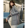 ELLE Zhu Xudan's same style French sheep wool woolen coat for women 2025 winter new double-sided woolen coat gray pink M