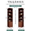 Musso walnut solid wood wardrobe home bedroom cabinet storage large capacity wardrobe PL-17 four doors + side cabinet + top cabinet