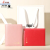 Kangaroo Wallet Women's Card Holder Driver's License Compact Bank Card Case ID Card Holder Large Capacity Cowhide Multi-Card Slot Bag Pink
